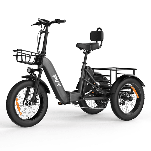 Triciclo elétrico de carga PVY F20 48V21Ah 80km 20x4.0 Cor Cinzento Triciclo elétrico de carga PVY F20 48V21Ah 80km 20x4.0 Cor Cinzento