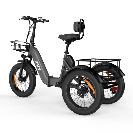 Triciclo elétrico de carga PVY F20 48V21Ah 80km 20x4.0 Cor Cinzento Triciclo elétrico de carga PVY F20 48V21Ah 80km 20x4.0 Cor Cinzento