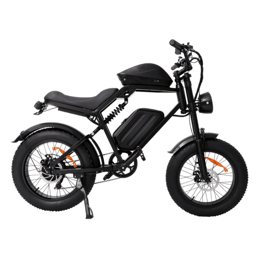 Bicicleta Elétrica JKING FXH-002 - Bateria 48V15.6AH 20x4.0 Freio a Disco - Preto