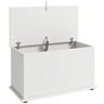 HOMCOM Baú de Arrumação 102L com Dobradiça de Segurança, Banco Sapateira Moderno para Corredor, Quarto, Entrada e Sala, 80x40x45 cm, Branco