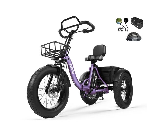 Eskute t302 pro bici eléctrica 250w 48v20,8ah morada con accesorios