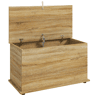 HOMCOM Baú de Arrumação 102 L, Banco Sapateiro com Dobradiça de Segurança, 80x40x45 cm, Carvalho