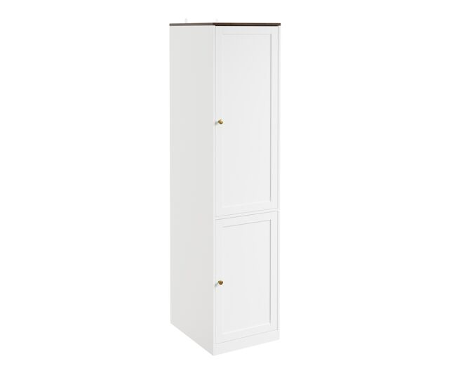 Sobuy armario 2 ante battenti salvaspacio set ksb03-w | blanco | 45x55x187 cm | aglomerado lacado con acabado efecto madera en la parte superior