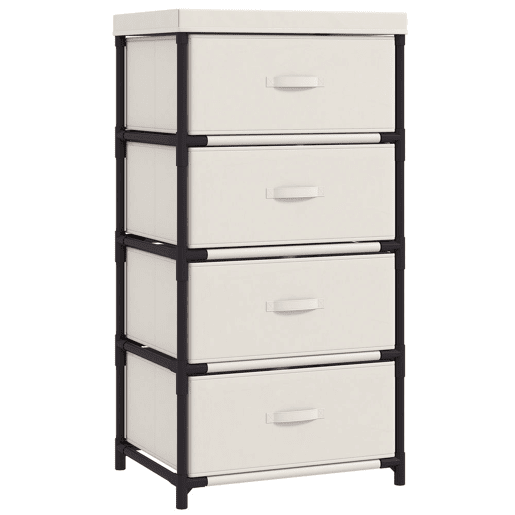 HOMCOM Cómoda com 4 Gavetas em Tecido para Quarto, Estrutura em Aço, Montagem Rápida, para Sala, Escritório ou Closet, Bege HOMCOM Cómoda com 4 Gavetas em Tecido para Quarto, Estrutura em Aço, Montagem Rápida, para Sala, Escritório ou Closet, Bege