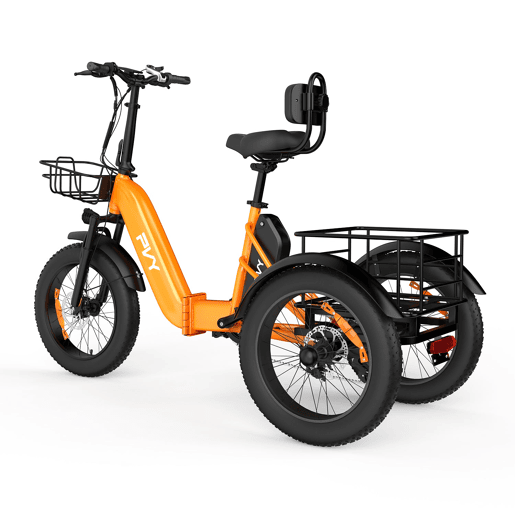Triciclo elétrico de carga PVY F20 48V21Ah 80km 20x4.0 Cor Laranja