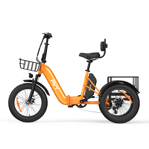 Triciclo elétrico de carga PVY F20 48V21Ah 80km 20x4.0 Cor Laranja