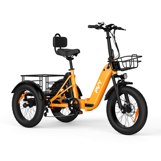 Triciclo elétrico de carga PVY F20 48V21Ah 80km 20x4.0 Cor Laranja