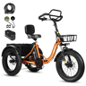 Bicicleta elétrica ESKUTE T302 Pro 250W 48V20.8Ah Dobrável Acessórios Travões disco Laranja