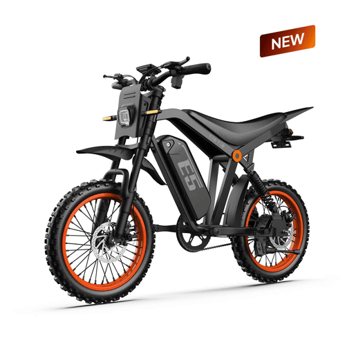 Bicicleta elétrica TIETIE E5 48V20Ah 80km 14x3.0 Cor Preto laranja