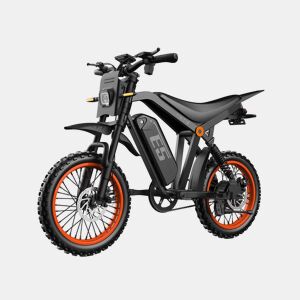 Bicicleta elétrica TIETIE E5 48V20Ah 80km 14x3.0 Cor Preto laranja
