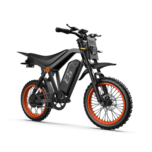 Bicicleta elétrica TIETIE E5 48V20Ah 80km 14x3.0 Cor Preto laranja