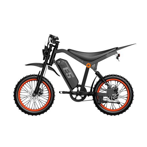 Bicicleta elétrica TIETIE E5 48V20Ah 80km 14x3.0 Cor Preto laranja