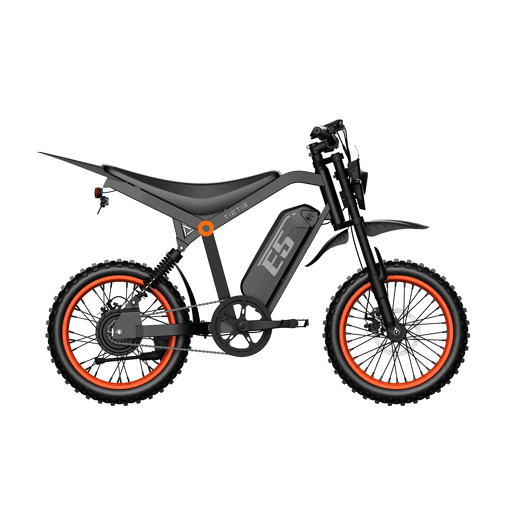Bicicleta elétrica TIETIE E5 48V20Ah 80km 14x3.0 Cor Preto laranja