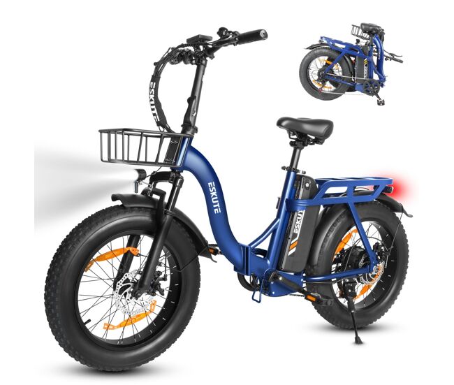 Eskute d202 e-bike - motor 250w batería 48v20.8ah 20x4 frenos de disco mecánicos - azul