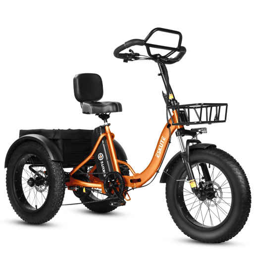 Bicicleta elétrica ESKUTE T302 Pro 250W 48V20.8Ah Dobrável Travões disco Laranja