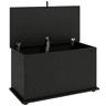 HOMCOM Baú de Arrumação 102L, Banco Sapateira com Dobradiça de Segurança, Estilo Moderno, para Corredor, Quarto, Hall de Entrada e Sala de Estar, 80x40x45 cm, Preto