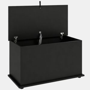 HOMCOM Baú de Arrumação 102L, Banco Sapateira com Dobradiça de Segurança, Estilo Moderno, para Corredor, Quarto, Hall de Entrada e Sala de Estar, 80x40x45 cm, Preto