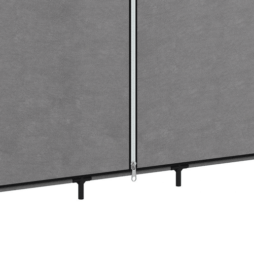 HOMCOM Roupeiro de Tecido com 5 Varões, 5 Prateleiras e 6 Bolsos Laterais, Fecho de Correr, Estrutura em Aço, 212x45x167 cm, Cinzento HOMCOM Roupeiro de Tecido com 5 Varões, 5 Prateleiras e 6 Bolsos Laterais, Fecho de Correr, Estrutura em Aço, 212x45x167 cm, Cinzento