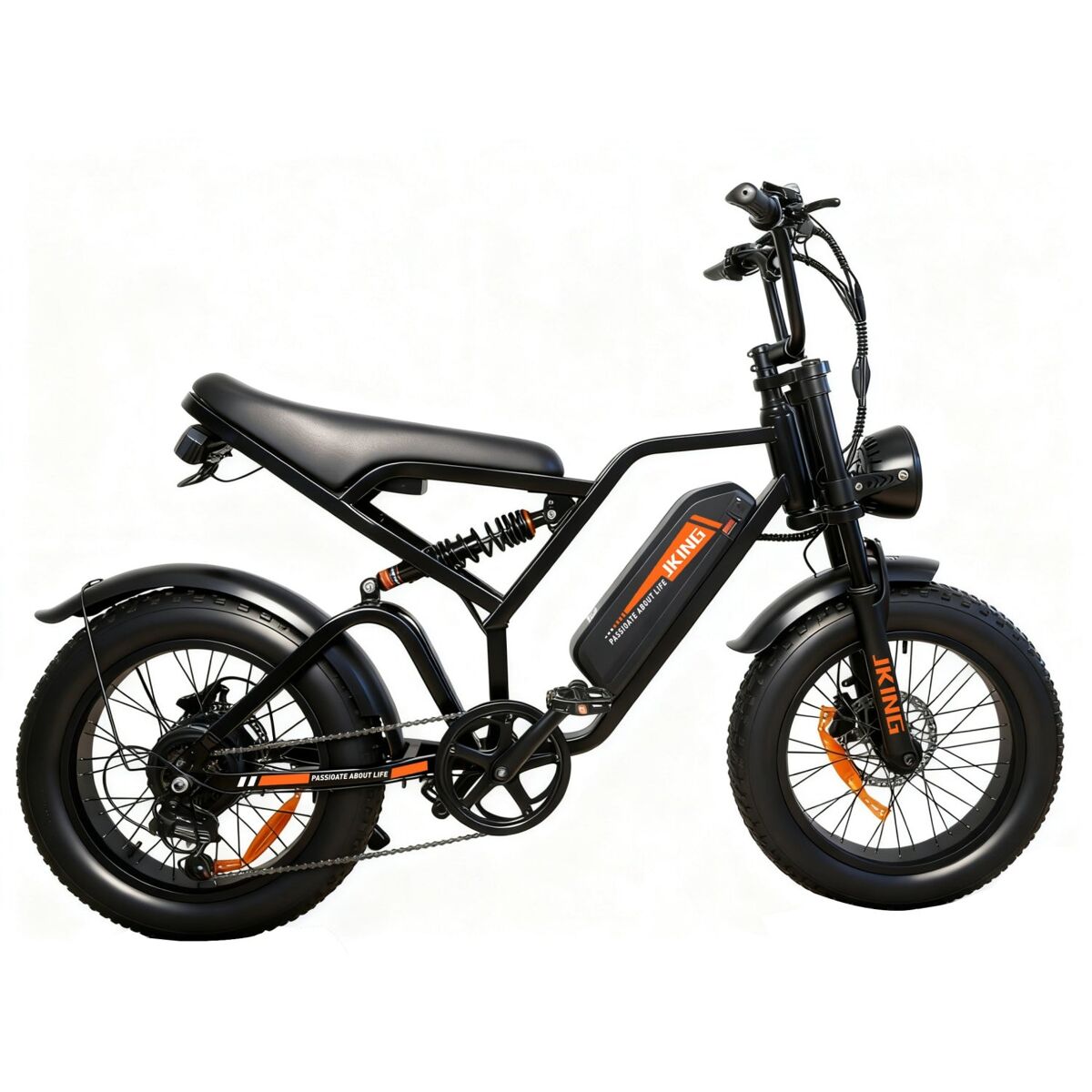 Bicicleta eléctrica jking fxh-009 - batería 48v15.6ah 20"x4.0" freno de disco mecánico - marrón