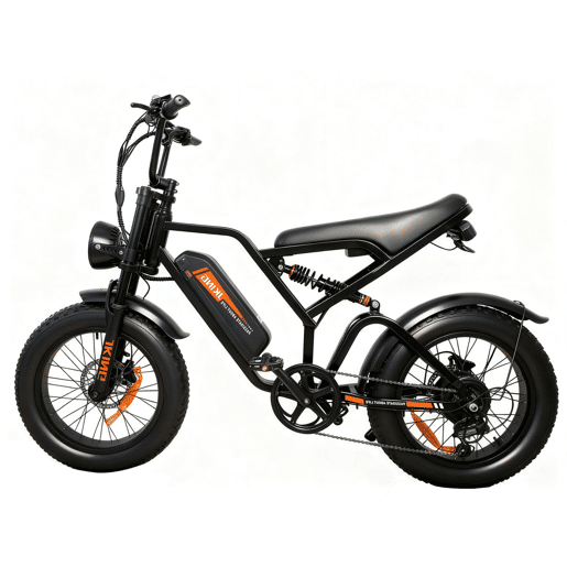Bicicleta Elétrica JKING FXH-009 - Bateria 48V15.6AH 20x4.0 Freio a Disco Mecânico - Castanho