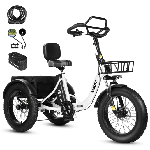 Bicicleta elétrica ESKUTE T302 Pro 250W 48V20.8Ah Dobrável Travões disco Acessórios Branco Bicicleta elétrica ESKUTE T302 Pro 250W 48V20.8Ah Dobrável Travões disco Acessórios Branco