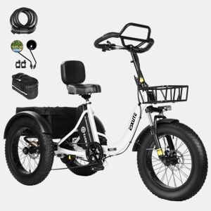Bicicleta elétrica ESKUTE T302 Pro 250W 48V20.8Ah Dobrável Travões disco Acessórios Branco