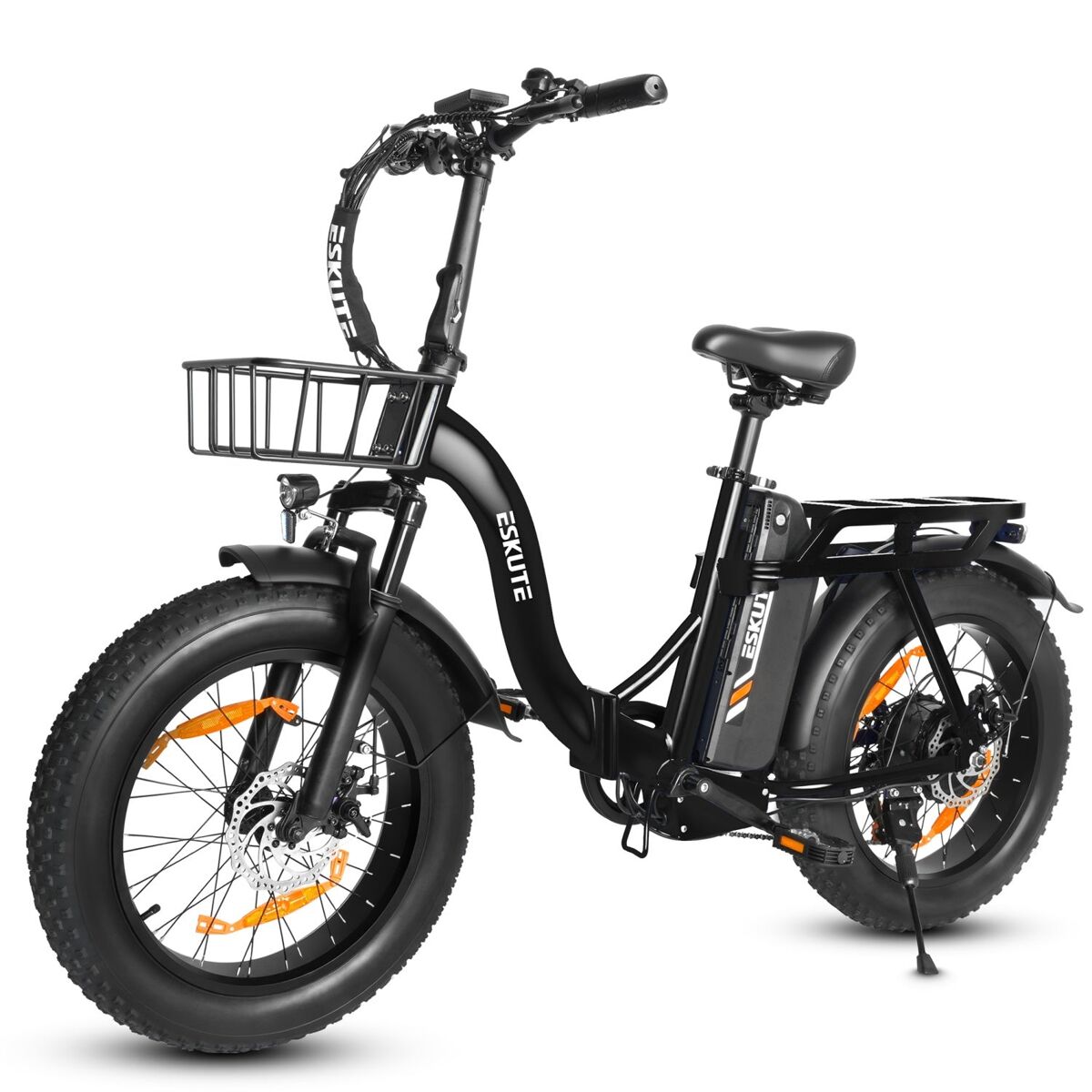 Eskute d202 e-bike - motor 250w batería 48v20.8ah 20x4 frenos de disco mecánicos - negro