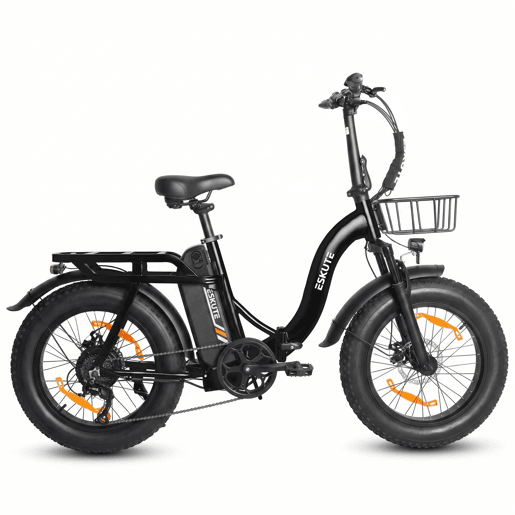 ESKUTE D202 E-Bike - motor 250W bateria 48V20.8Ah 20x4 travões de disco mecânicos - Preto ESKUTE D202 E-Bike - motor 250W bateria 48V20.8Ah 20x4 travões de disco mecânicos - Preto