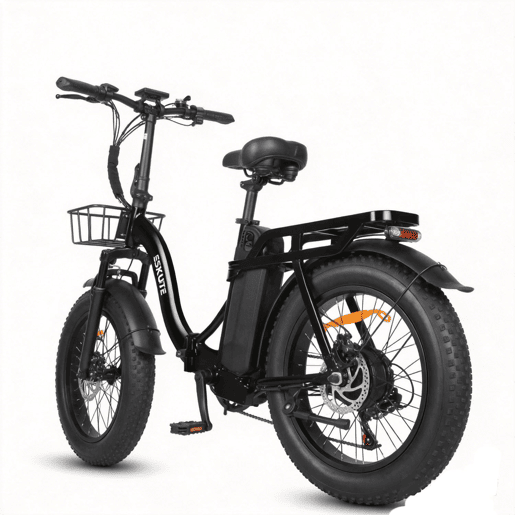ESKUTE D202 E-Bike - motor 250W bateria 48V20.8Ah 20x4 travões de disco mecânicos - Preto ESKUTE D202 E-Bike - motor 250W bateria 48V20.8Ah 20x4 travões de disco mecânicos - Preto