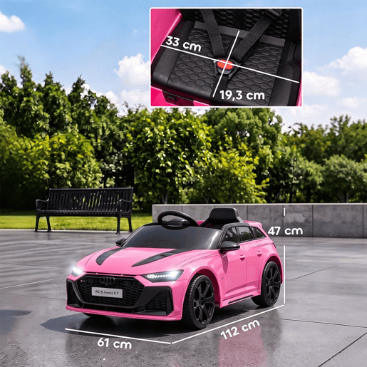 AIYAPLAY Carro Elétrico Audi RS 6 Avant GT para Crianças 12V com Comando 2,4 G, MP3, LED e Suspensão Rosa AIYAPLAY Carro Elétrico Audi RS 6 Avant GT para Crianças 12V com Comando 2,4 G, MP3, LED e Suspensão Rosa