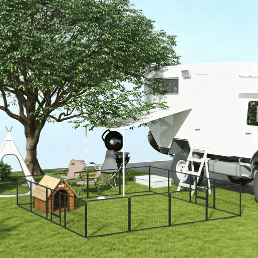 PawHut Parque para Cães com 16 Painéis 80x60 cm, 2 Portas com Fecho, Recinto em Aço para Interior e Exterior, Cinzento PawHut Parque para Cães com 16 Painéis 80x60 cm, 2 Portas com Fecho, Recinto em Aço para Interior e Exterior, Cinzento