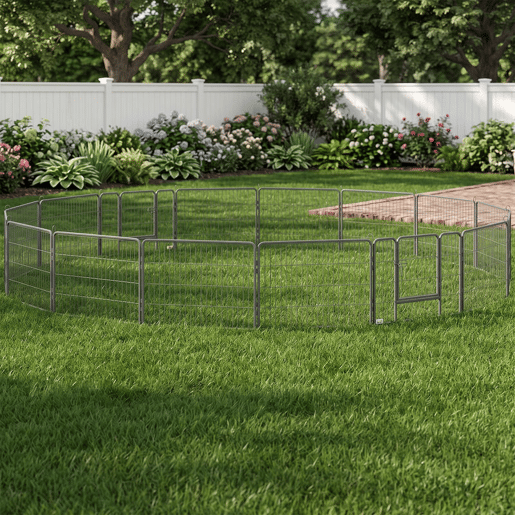PawHut Parque para Cães com 16 Painéis 80x60 cm, 2 Portas com Fecho, Recinto em Aço para Interior e Exterior, Cinzento PawHut Parque para Cães com 16 Painéis 80x60 cm, 2 Portas com Fecho, Recinto em Aço para Interior e Exterior, Cinzento