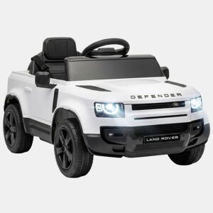 AIYAPLAY Carro Elétrico SUV Land Rover Defender 12 V para Crianças com Comando 2,4 G, Suspensão, Arranque Suave, Luzes LED e Música, Branco, 3-5 Anos