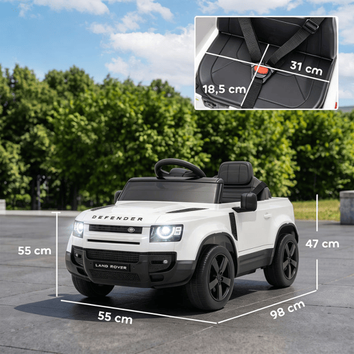 AIYAPLAY Carro Elétrico SUV Land Rover Defender 12 V para Crianças com Comando 2,4 G, Suspensão, Arranque Suave, Luzes LED e Música, Branco, 3-5 Anos AIYAPLAY Carro Elétrico SUV Land Rover Defender 12 V para Crianças com Comando 2,4 G, Suspensão, Arranque Suave, Luzes LED e Música, Branco, 3-5 Anos
