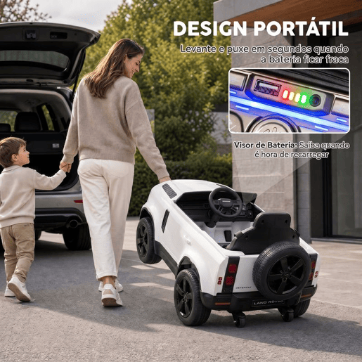 AIYAPLAY Carro Elétrico SUV Land Rover Defender 12 V para Crianças com Comando 2,4 G, Suspensão, Arranque Suave, Luzes LED e Música, Branco, 3-5 Anos AIYAPLAY Carro Elétrico SUV Land Rover Defender 12 V para Crianças com Comando 2,4 G, Suspensão, Arranque Suave, Luzes LED e Música, Branco, 3-5 Anos