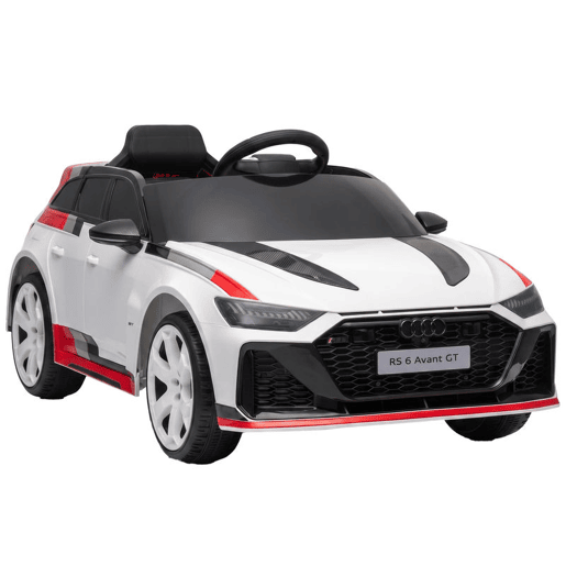 AIYAPLAY Carro Elétrico para Crianças Audi RS 6 Avant GT 12V com Comando à Distância 2,4 G, Arranque Suave, Suspensão, MP3 e Luzes LED, Branco