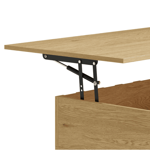 HOMCOM Mesa de Centro Elevatória com 2 Compartimentos Ocultos e Pés Metálicos 110x55x36,5 cm Carvalho HOMCOM Mesa de Centro Elevatória com 2 Compartimentos Ocultos e Pés Metálicos 110x55x36,5 cm Carvalho