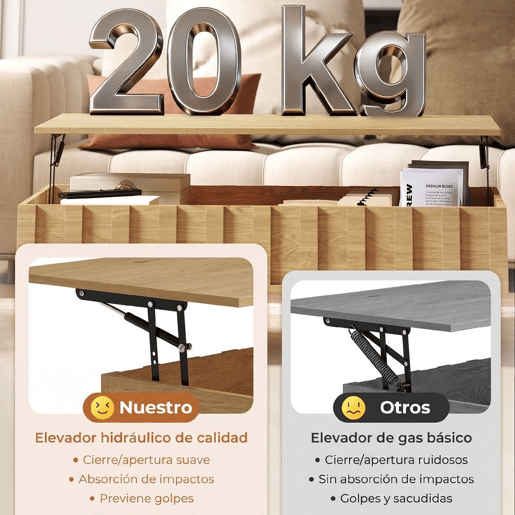HOMCOM Mesa de Centro Elevatória com 2 Compartimentos Ocultos e Pés Metálicos 110x55x36,5 cm Carvalho HOMCOM Mesa de Centro Elevatória com 2 Compartimentos Ocultos e Pés Metálicos 110x55x36,5 cm Carvalho
