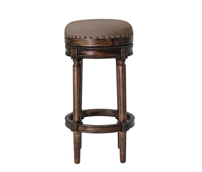 Taburete de bar homemiyn giratorio 360° con asiento acolchado y estructura de madera