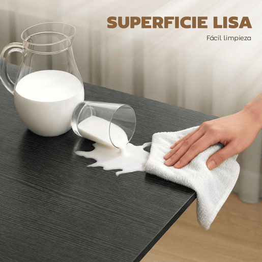 HOMCOM Mesa Dobrável de Jantar para 4-6 Pessoas Mesa de Cozinha com Rodas e Abas Rebatíveis 120x80x73 cm Preto
