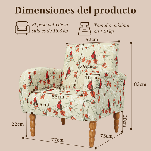 Poltrona Orelhuda HomeMiYN com Encosto Alto e Assento Acolchoado para Leitura Poltrona Orelhuda HomeMiYN com Encosto Alto e Assento Acolchoado para Leitura