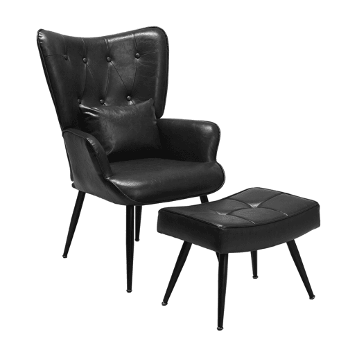 Poltrona Relax com Apoio de Pés, Encosto Alto Ergonómico e Assento Acolchoado Poltrona Relax com Apoio de Pés, Encosto Alto Ergonómico e Assento Acolchoado