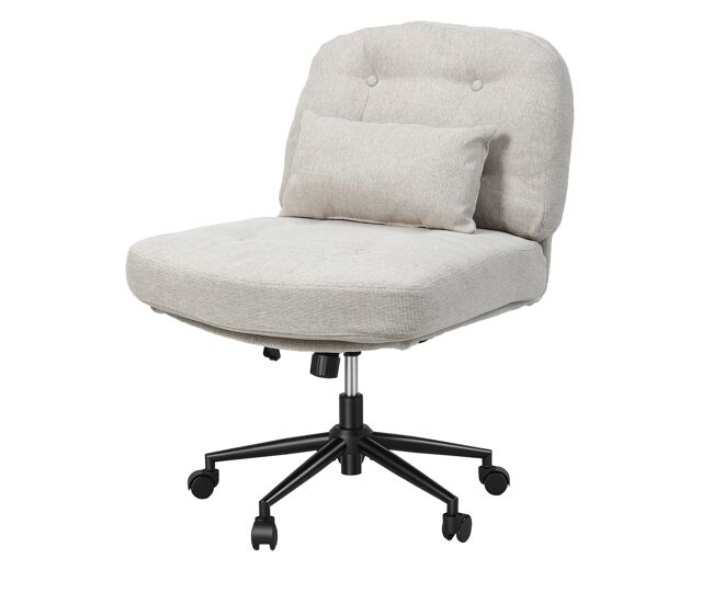 Silla giratoria homemiyn 360° con asiento acolchado y patas de madera