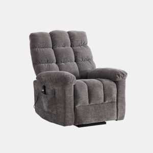 Poltrona relax elétrica multifunções - ajuda para se levantar, massagem e aquecimento, encosto e apoio para os pés reclináveis eletricamente, bolsos laterais - Cinza