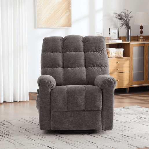 Poltrona relax elétrica multifunções - ajuda para se levantar, massagem e aquecimento, encosto e apoio para os pés reclináveis eletricamente, bolsos laterais - Cinza Poltrona relax elétrica multifunções - ajuda para se levantar, massagem e aquecimento, encosto e apoio para os pés reclináveis eletricamente, bolsos laterais - Cinza