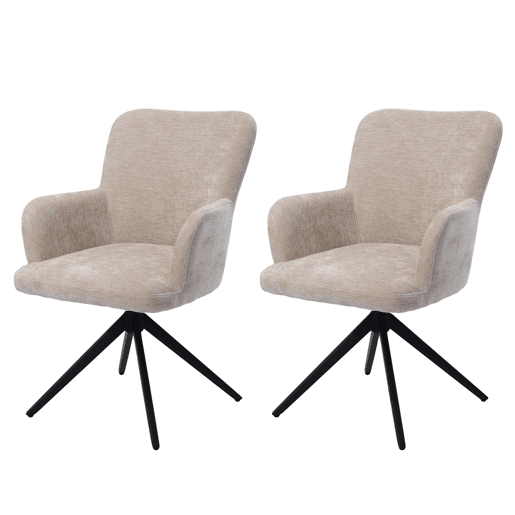 Conjunto de 2 Cadeiras de Sala de Jantar HomeMiYN Acolchoadas com Pernas Metálicas Conjunto de 2 Cadeiras de Sala de Jantar HomeMiYN Acolchoadas com Pernas Metálicas