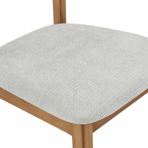 Conjunto de 2 cadeiras de jantar 50x44x88 cm - encosto oval, design moderno em madeira com assento almofadado e pega - cinzento Conjunto de 2 cadeiras de jantar 50x44x88 cm - encosto oval, design moderno em madeira com assento almofadado e pega - cinzento