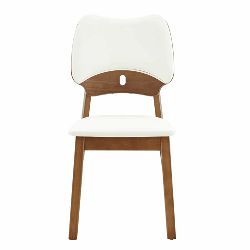 2 cadeiras de jantar - encosto em forma de borboleta, estrutura em madeira, assento almofadado, design moderno - Branco 2 cadeiras de jantar - encosto em forma de borboleta, estrutura em madeira, assento almofadado, design moderno - Branco