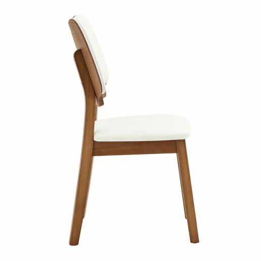 2 cadeiras de jantar - encosto em forma de borboleta, estrutura em madeira, assento almofadado, design moderno - Branco 2 cadeiras de jantar - encosto em forma de borboleta, estrutura em madeira, assento almofadado, design moderno - Branco