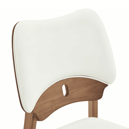 2 cadeiras de jantar - encosto em forma de borboleta, estrutura em madeira, assento almofadado, design moderno - Branco 2 cadeiras de jantar - encosto em forma de borboleta, estrutura em madeira, assento almofadado, design moderno - Branco